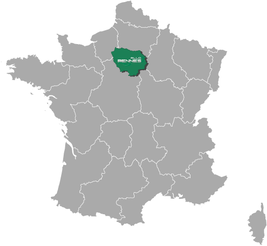 carte-de-France cationLocation de bennes en Ile de France